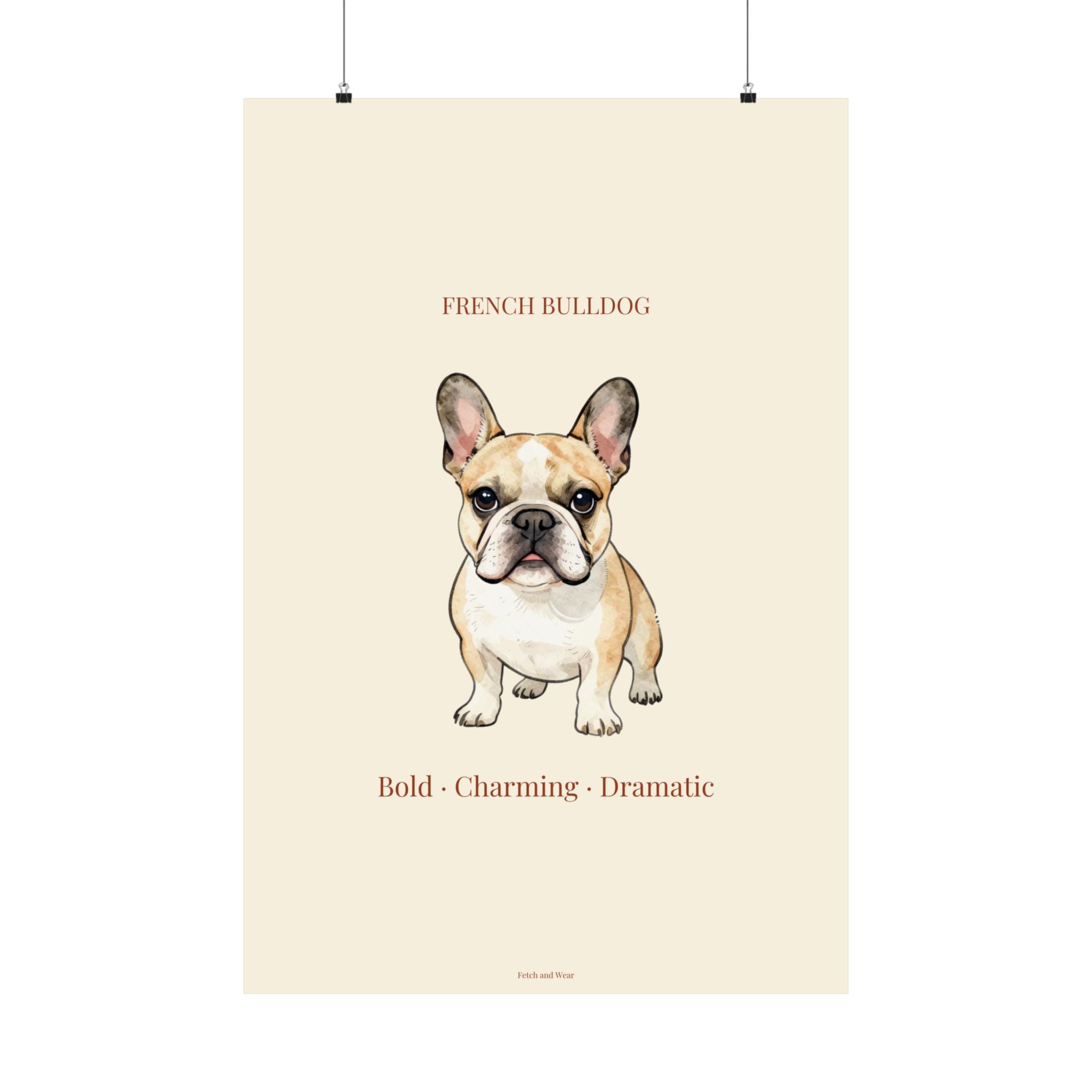French Bulldog Print · Dog Breed Wall Art · Frenchie Gift · Matte Poster