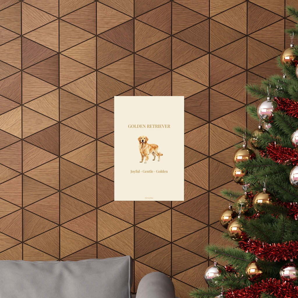 Golden Retriever Print · Dog Breed Wall Art · Golden Retriever Gift · Matte Poster
