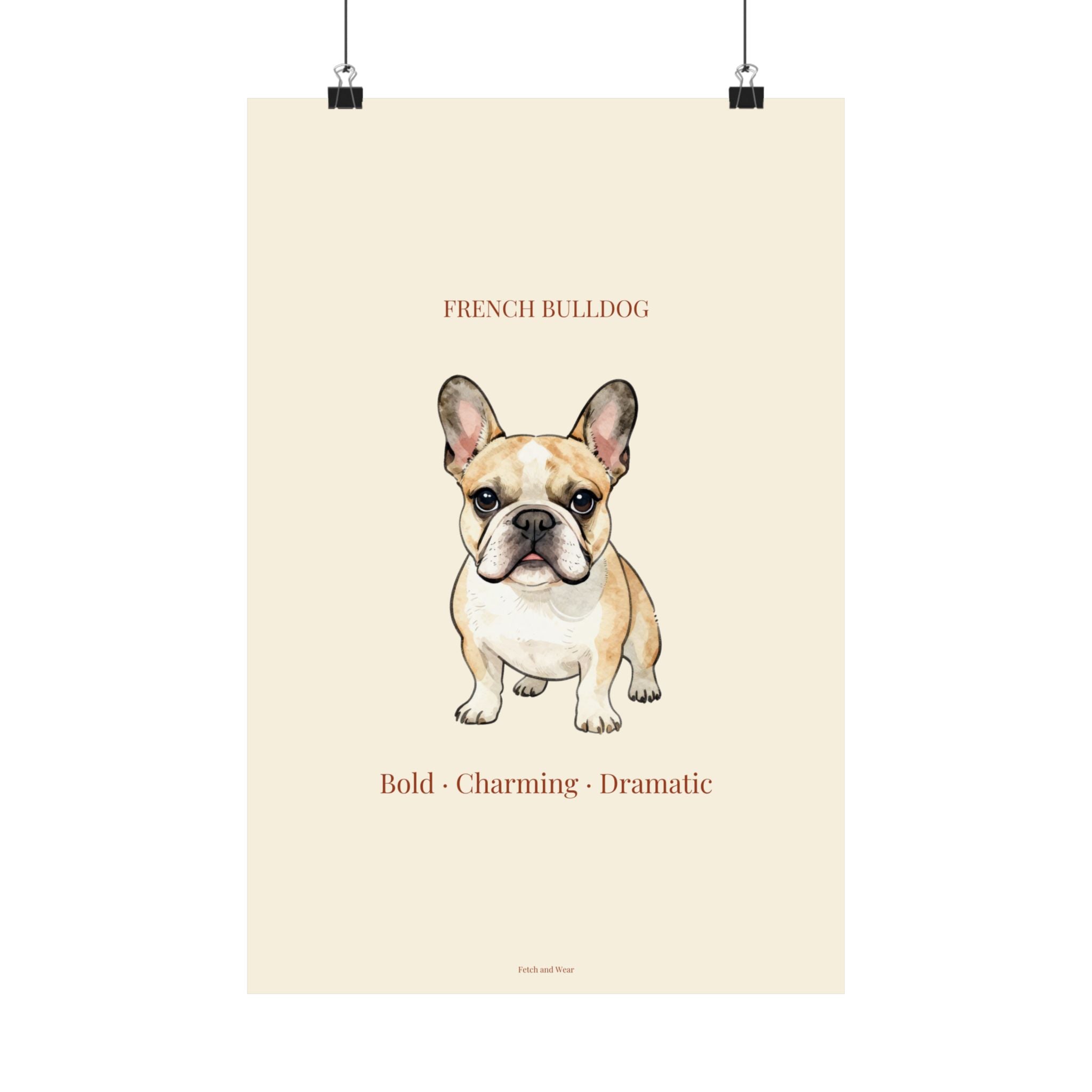 French Bulldog Print · Dog Breed Wall Art · Frenchie Gift · Matte Poster