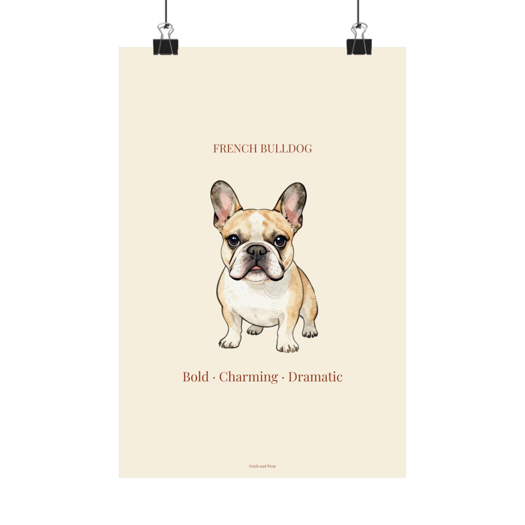 French Bulldog Print · Dog Breed Wall Art · Frenchie Gift · Matte Poster