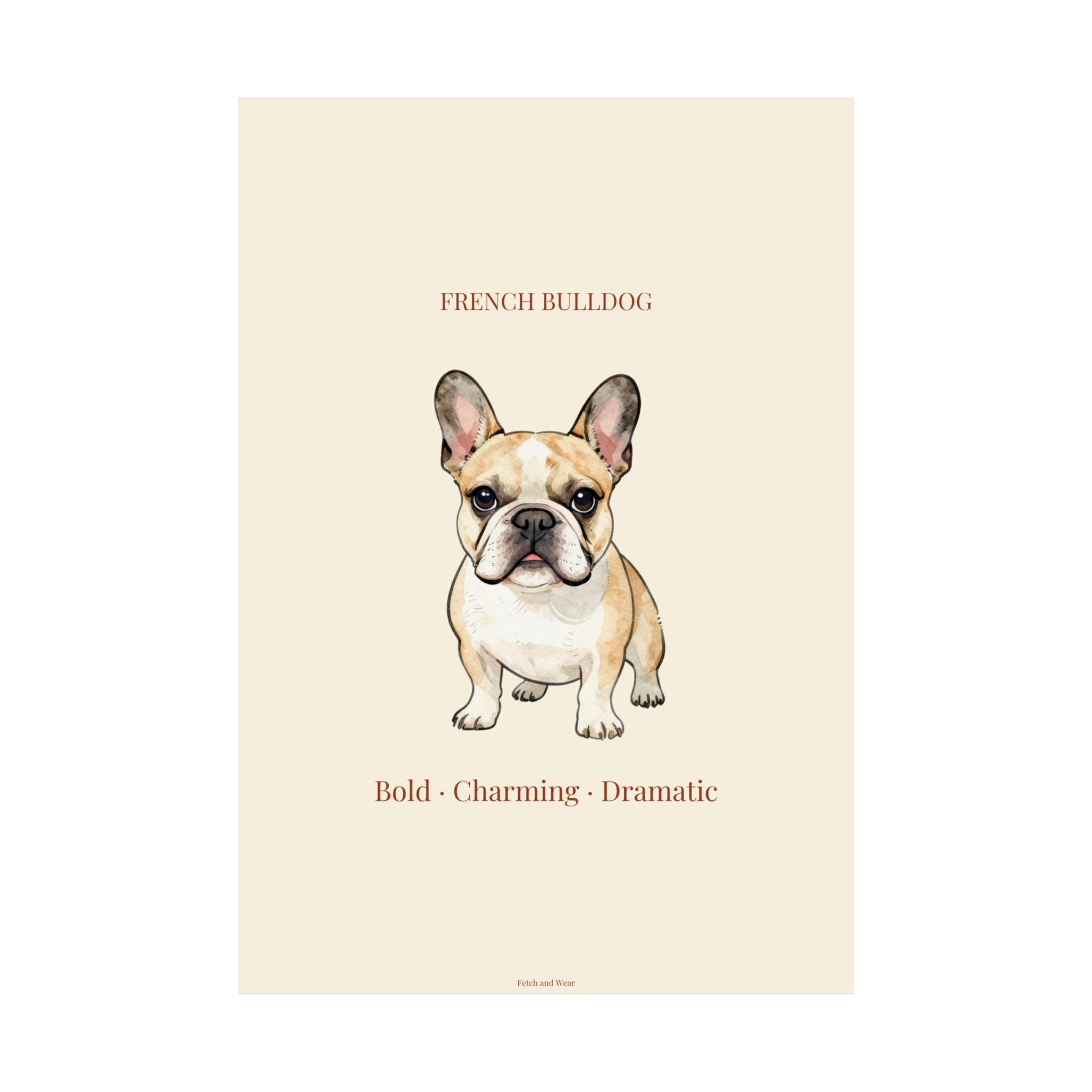 French Bulldog Print · Dog Breed Wall Art · Frenchie Gift · Matte Poster