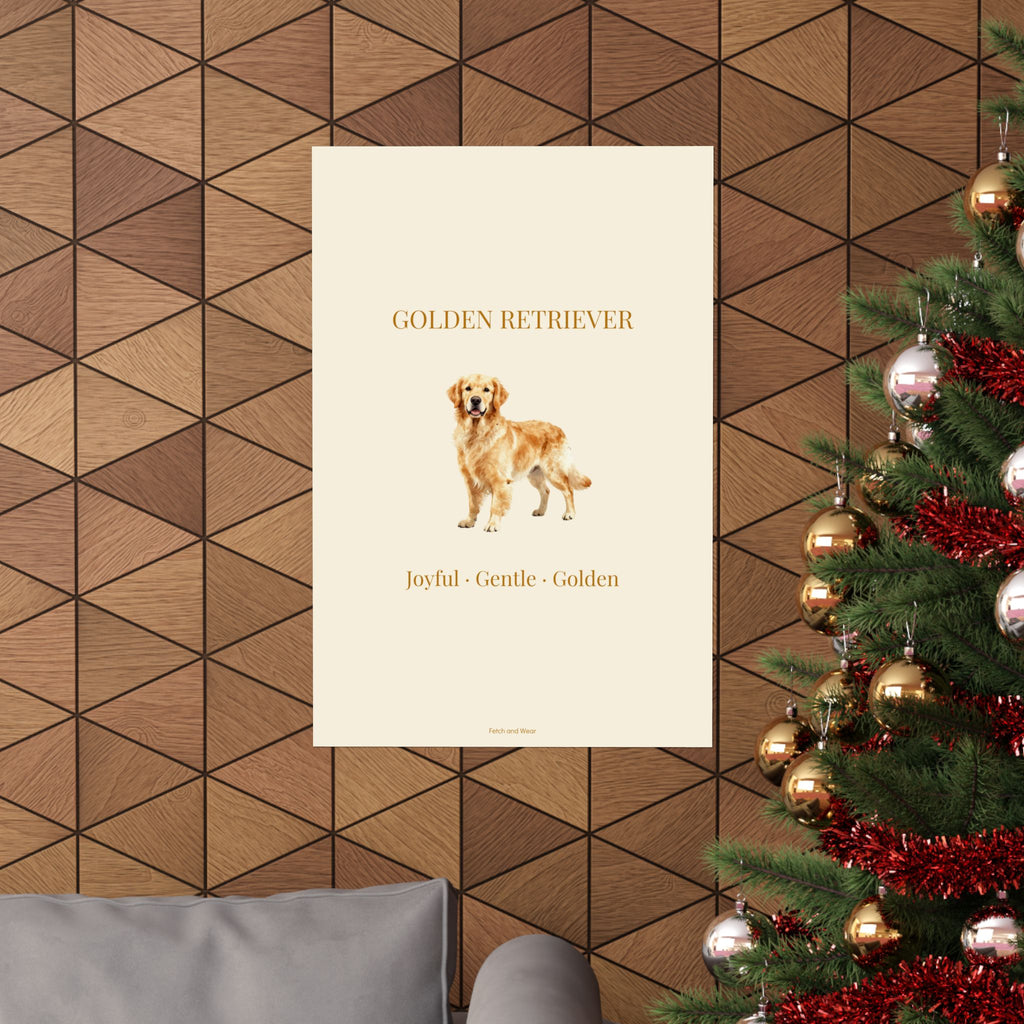 Golden Retriever Print · Dog Breed Wall Art · Golden Retriever Gift · Matte Poster