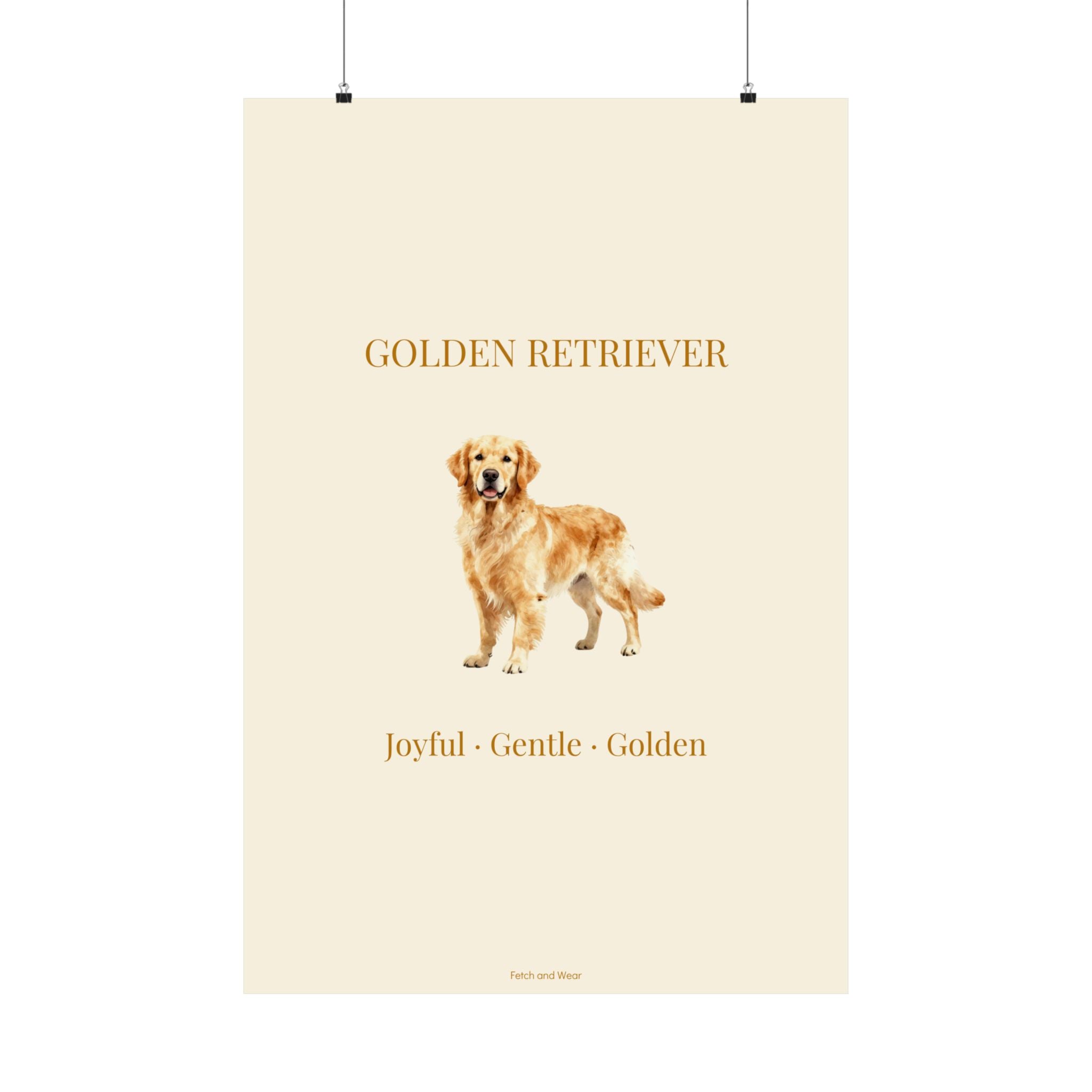 Golden Retriever Print · Dog Breed Wall Art · Golden Retriever Gift · Matte Poster