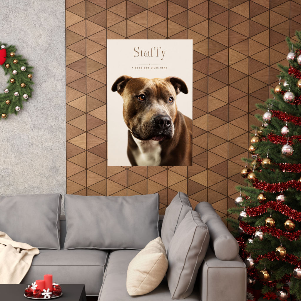 Staffy Print · Dog Breed Wall Art · Staffy Gift · Matte Poster