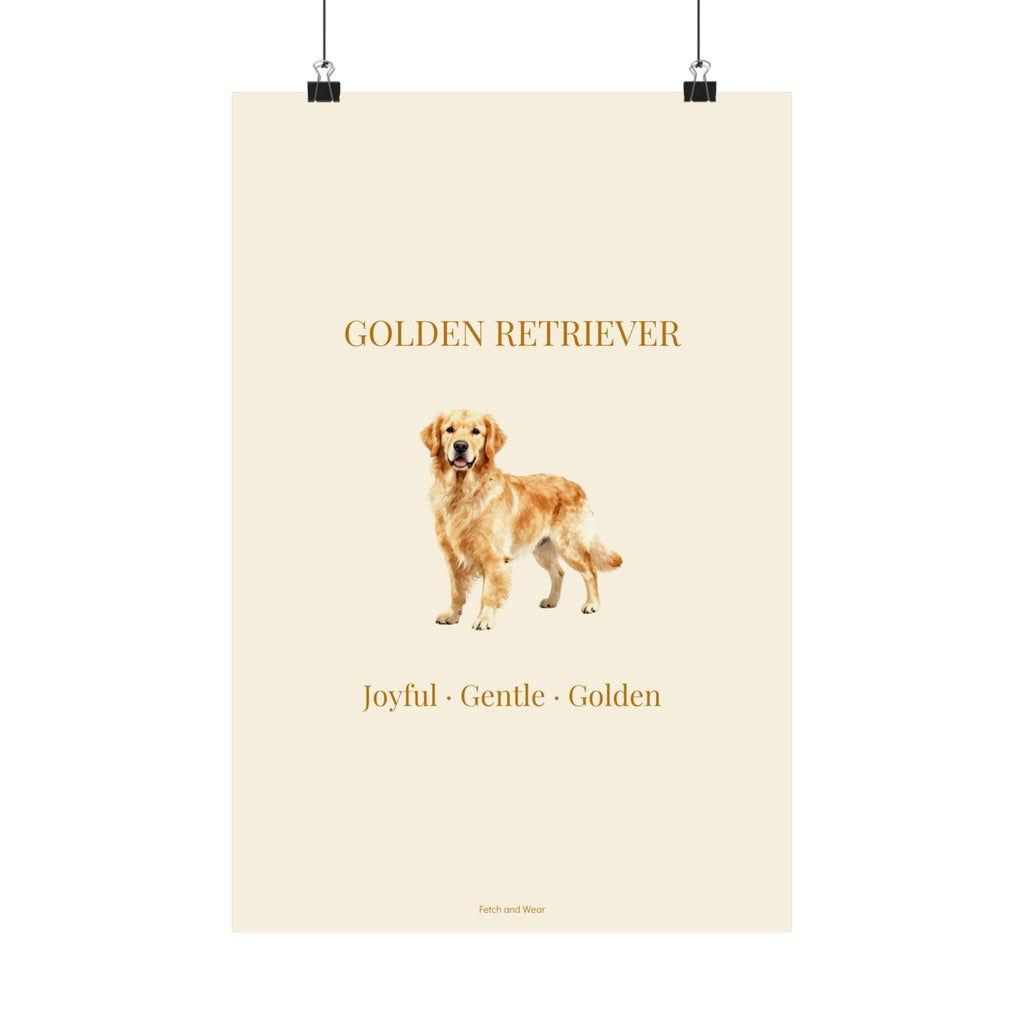 Golden Retriever Print · Dog Breed Wall Art · Golden Retriever Gift · Matte Poster