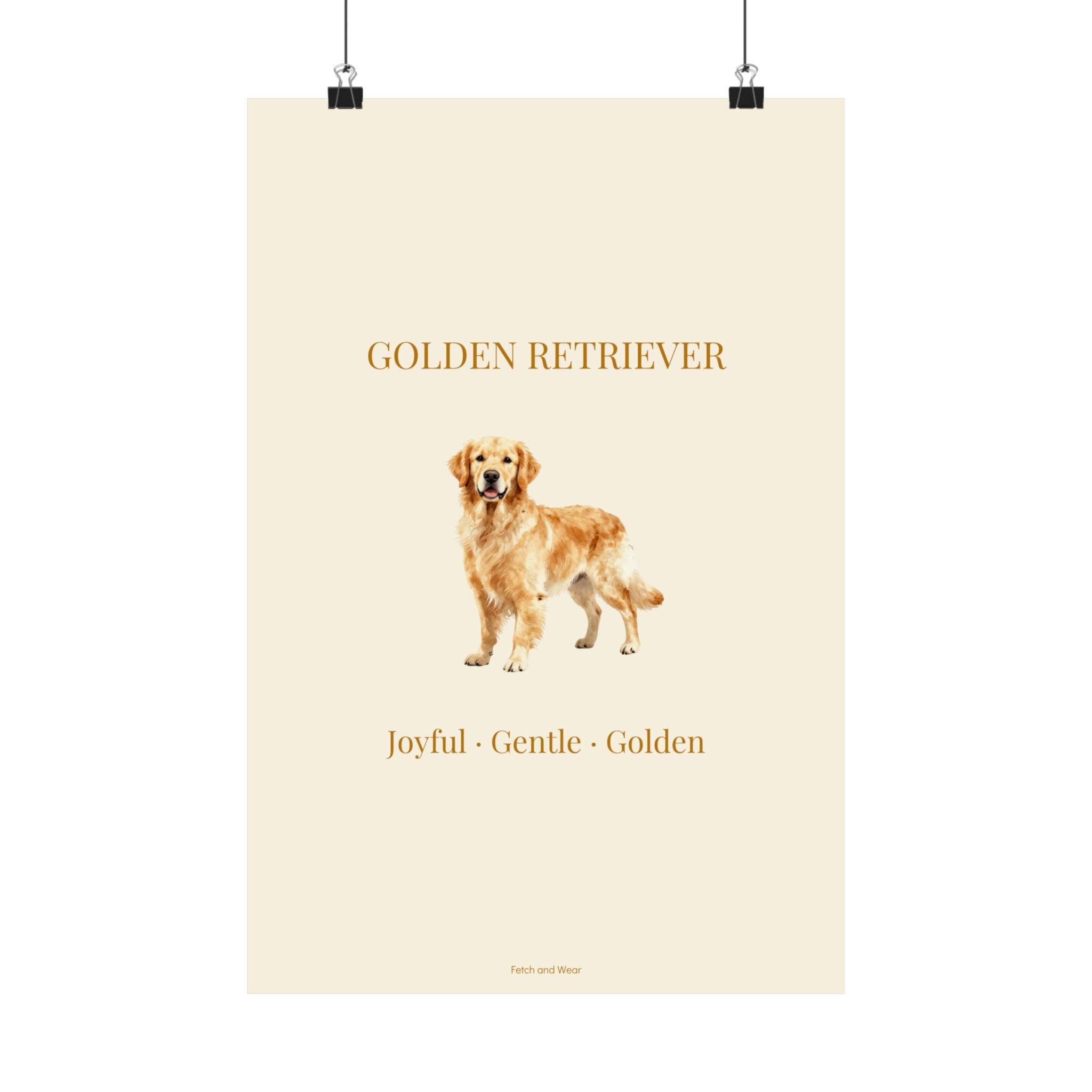 Golden Retriever Print · Dog Breed Wall Art · Golden Retriever Gift · Matte Poster