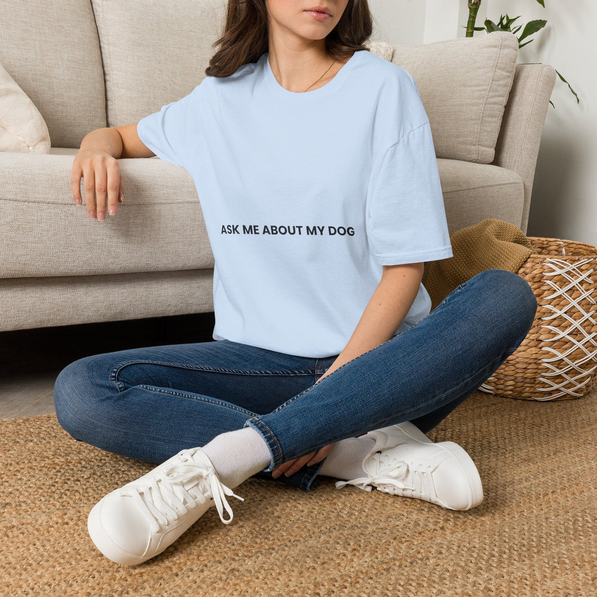 Ask Me About My Dog T-Shirt · Dog Lover Gift · Minimal Dog Owner Tee