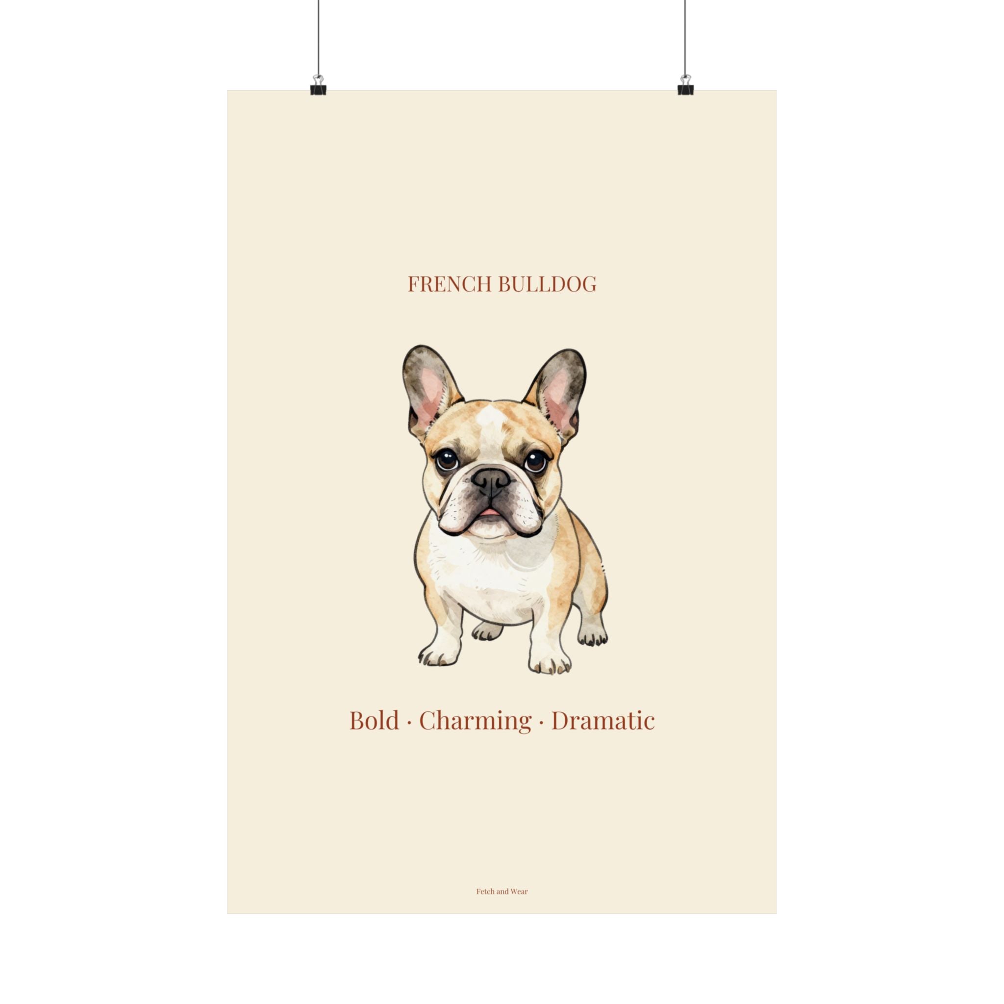 French Bulldog Print · Dog Breed Wall Art · Frenchie Gift · Matte Poster