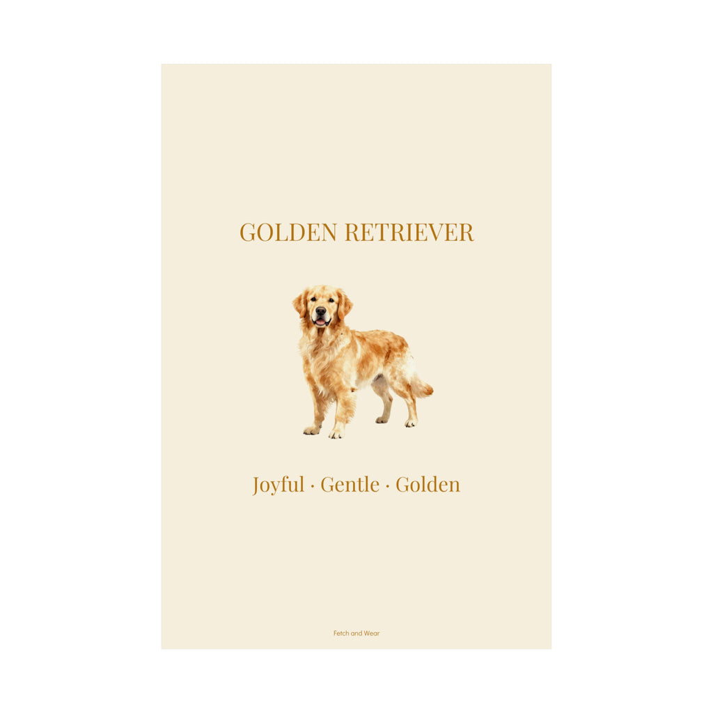 Golden Retriever Print · Dog Breed Wall Art · Golden Retriever Gift · Matte Poster