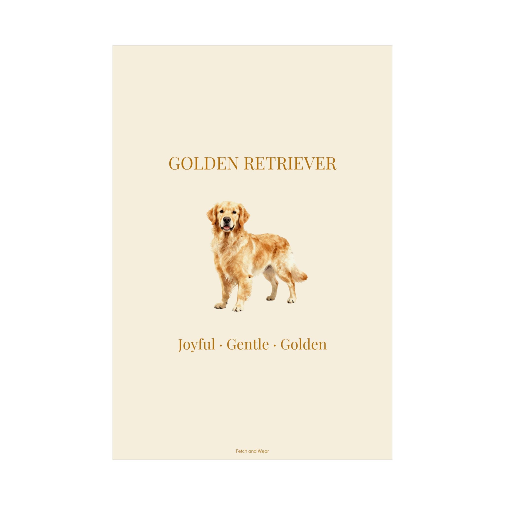Golden Retriever Print · Dog Breed Wall Art · Golden Retriever Gift · Matte Poster