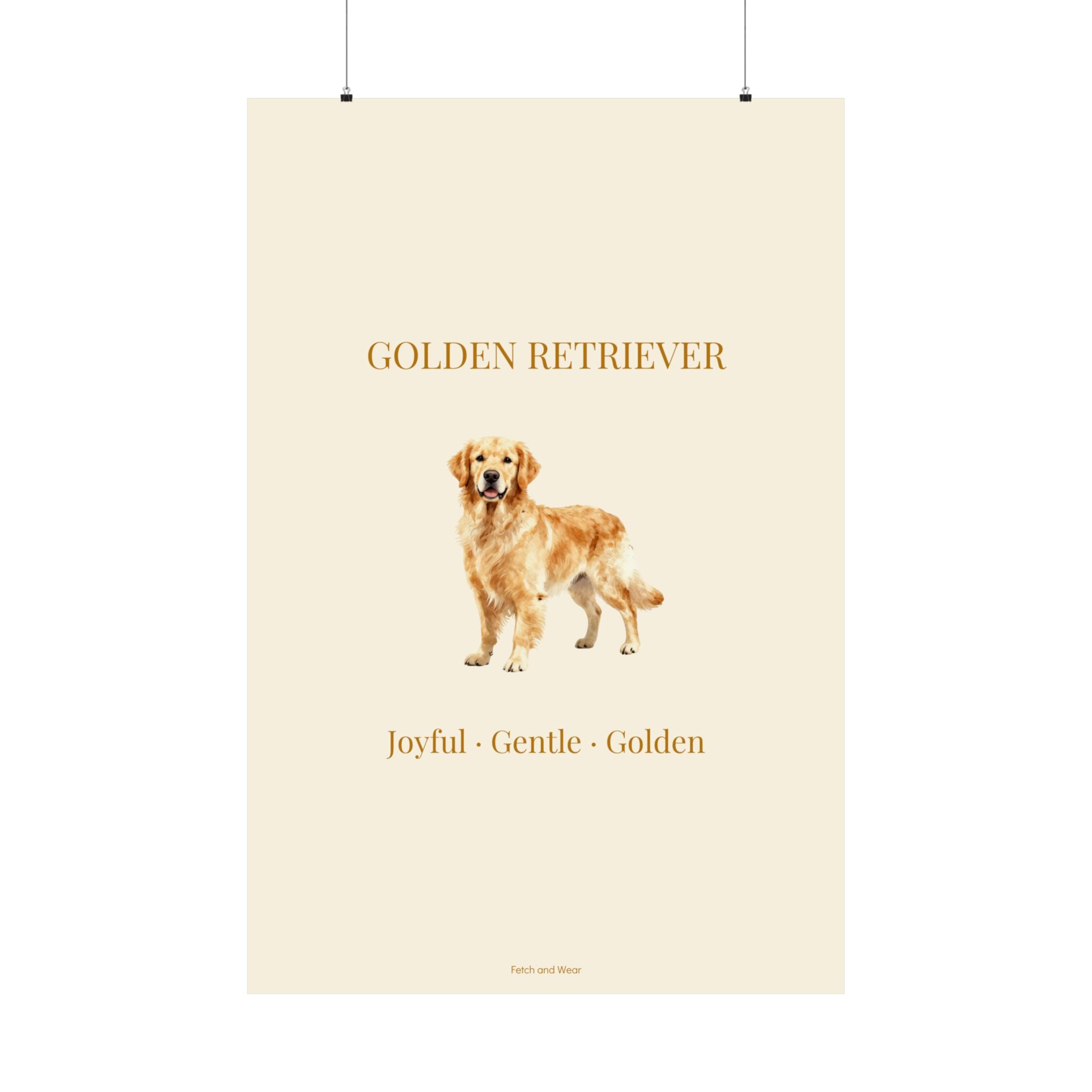 Golden Retriever Print · Dog Breed Wall Art · Golden Retriever Gift · Matte Poster