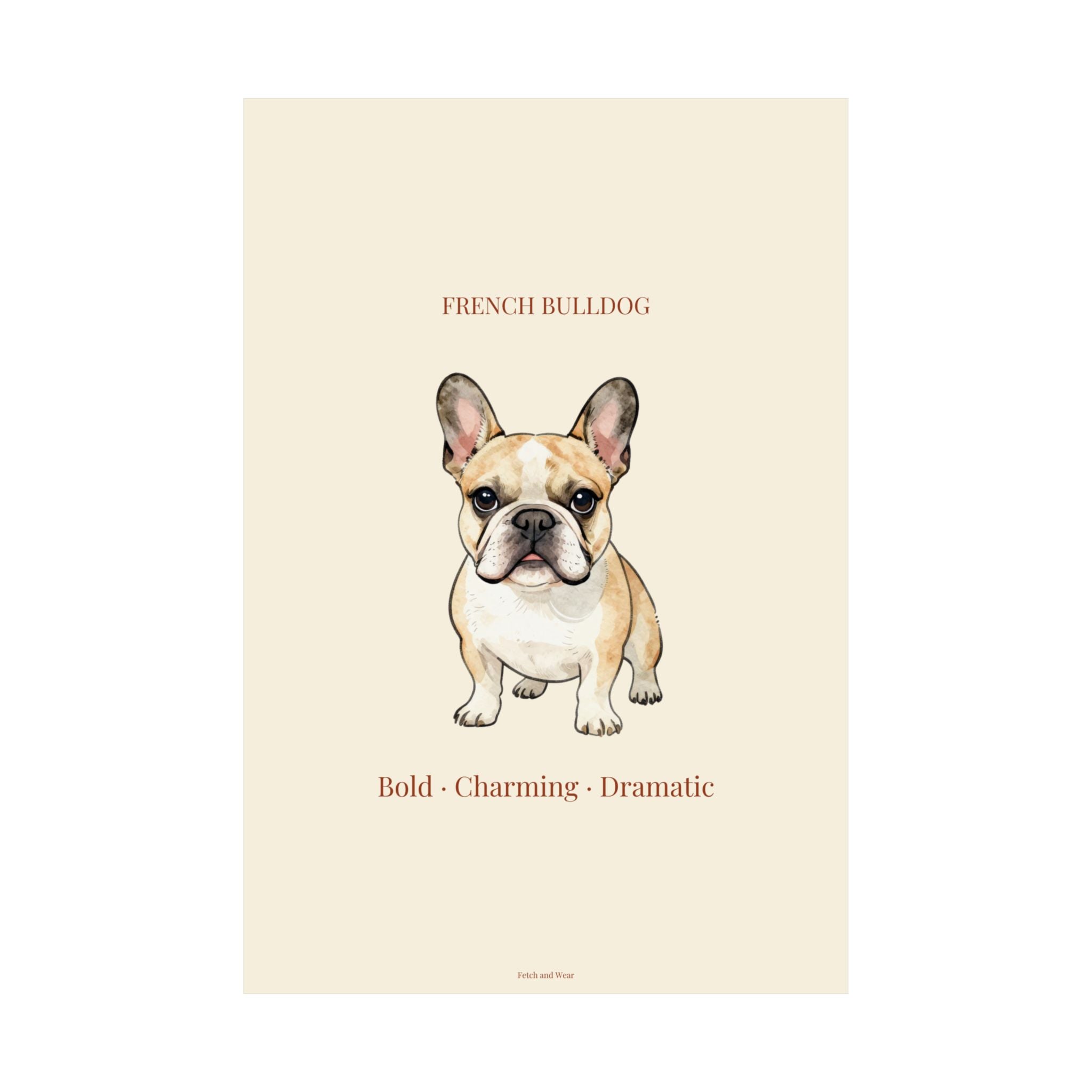 French Bulldog Print · Dog Breed Wall Art · Frenchie Gift · Matte Poster