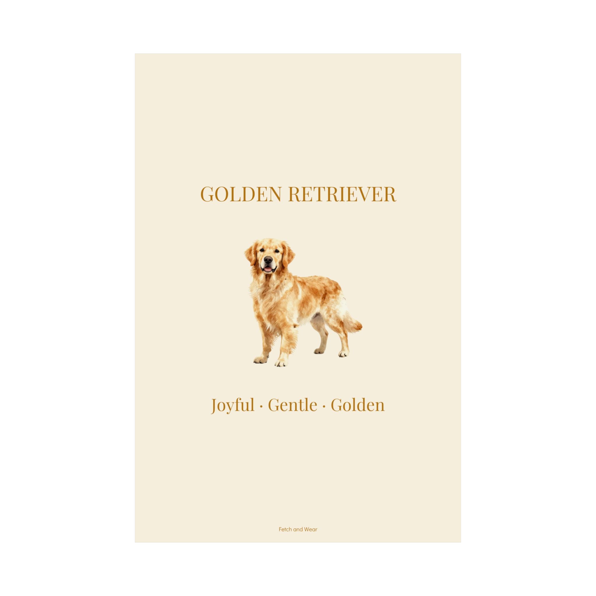 Golden Retriever Print · Dog Breed Wall Art · Golden Retriever Gift · Matte Poster