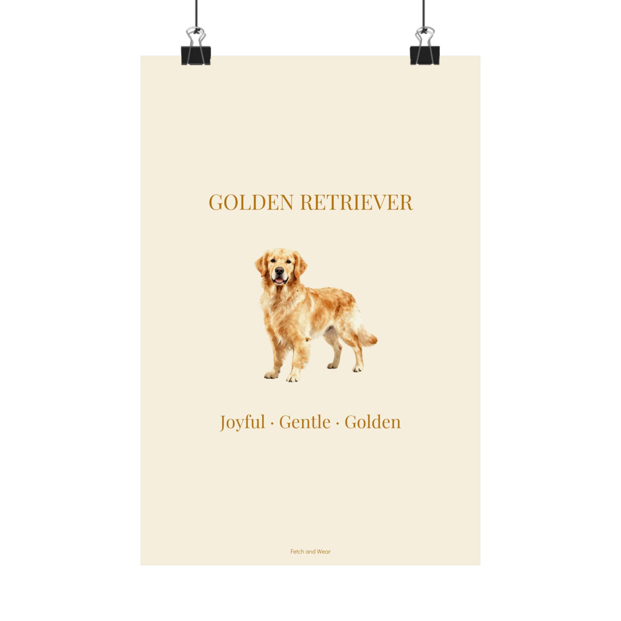 Golden Retriever Print · Dog Breed Wall Art · Golden Retriever Gift · Matte Poster