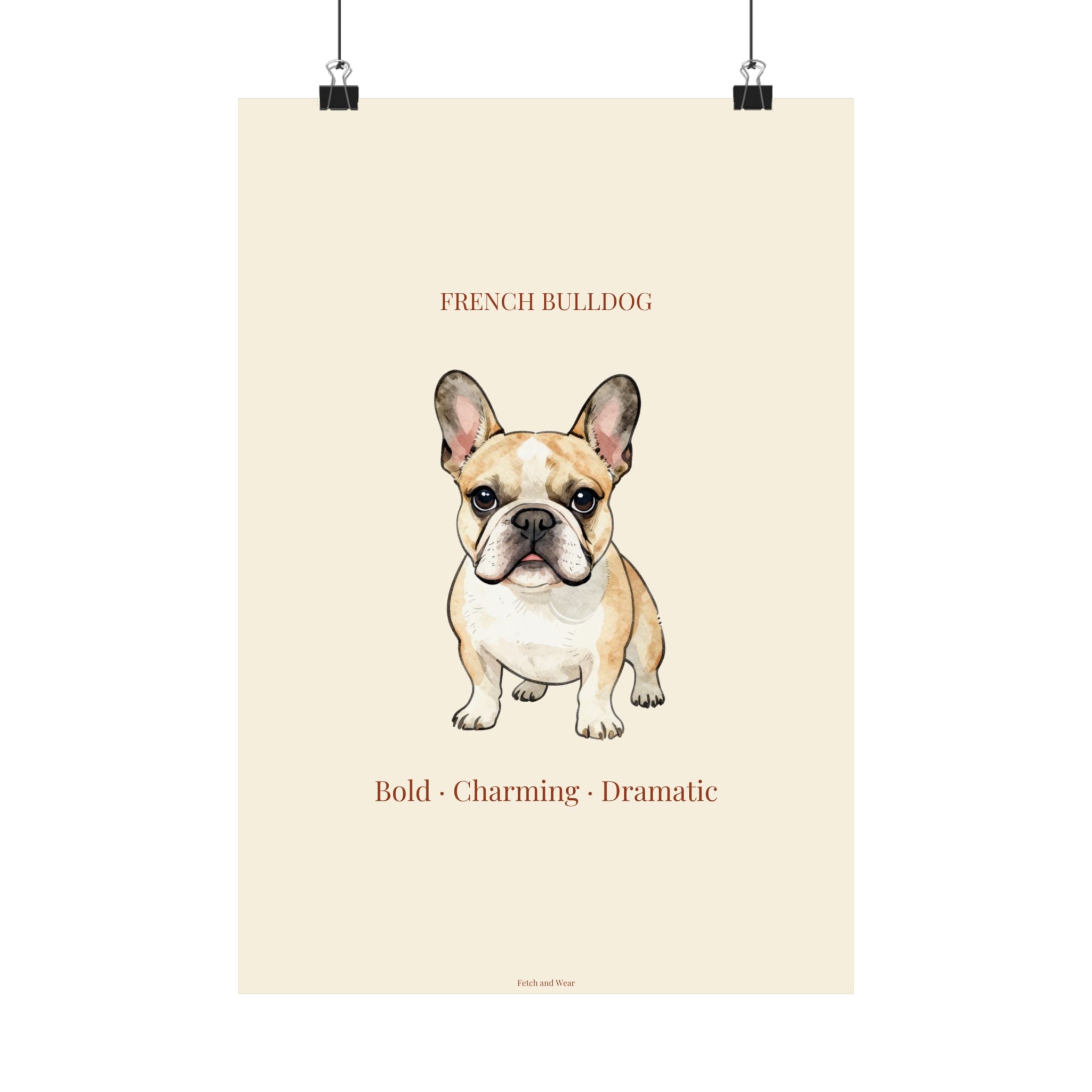 French Bulldog Print · Dog Breed Wall Art · Frenchie Gift · Matte Poster