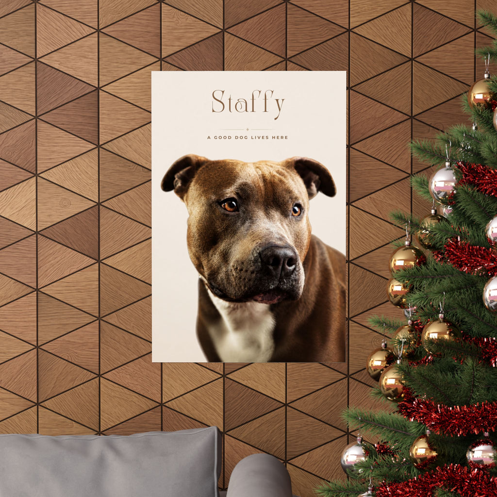 Staffy Print · Dog Breed Wall Art · Staffy Gift · Matte Poster