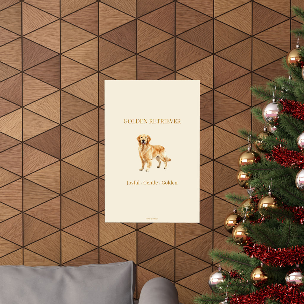Golden Retriever Print · Dog Breed Wall Art · Golden Retriever Gift · Matte Poster
