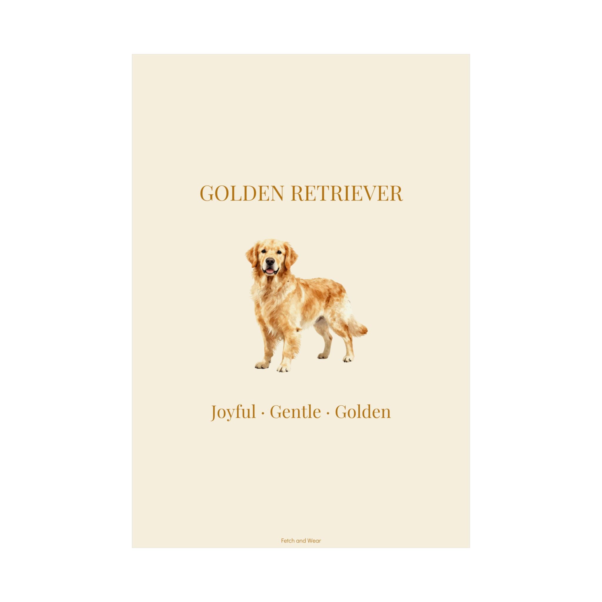Golden Retriever Print · Dog Breed Wall Art · Golden Retriever Gift · Matte Poster