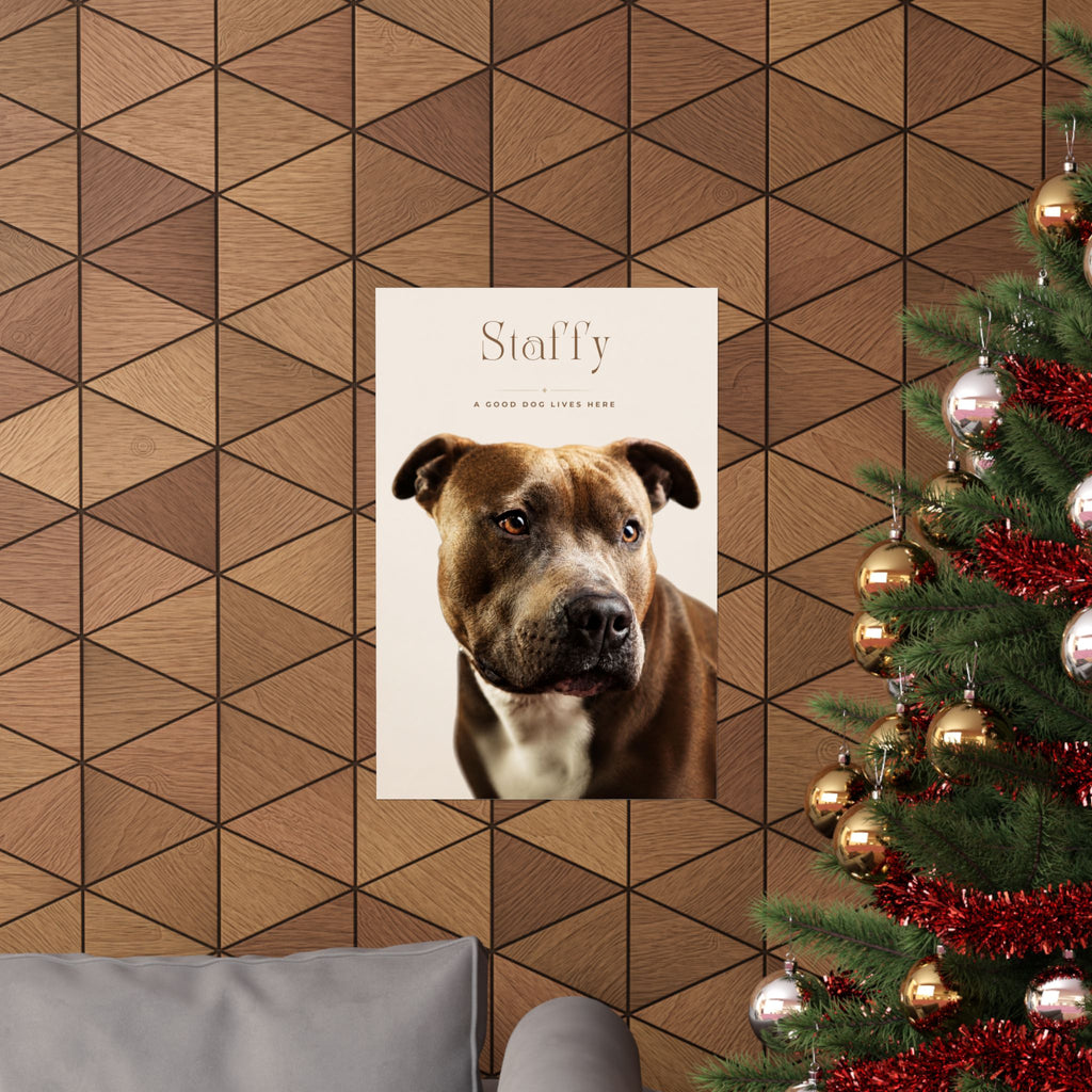 Staffy Print · Dog Breed Wall Art · Staffy Gift · Matte Poster