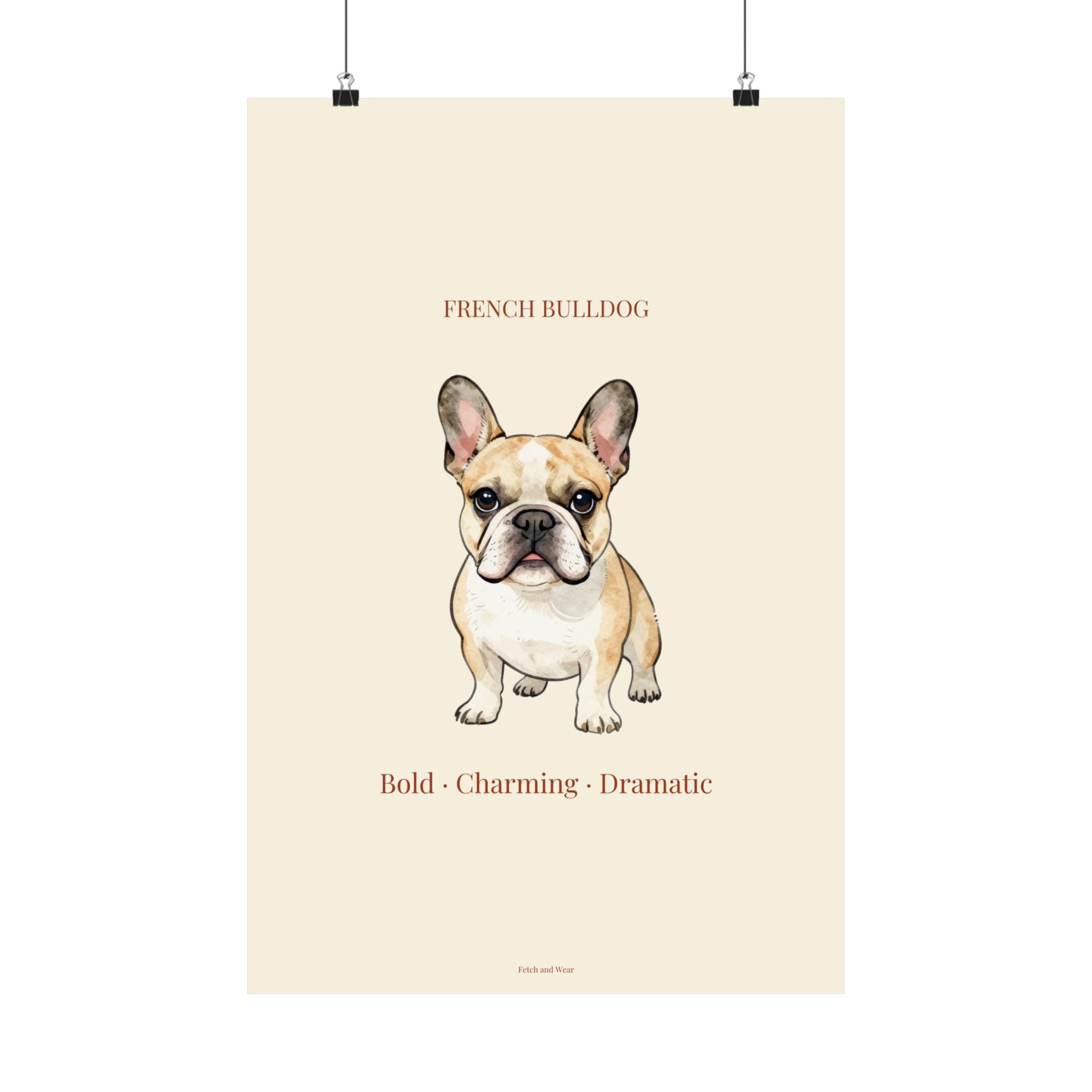 French Bulldog Print · Dog Breed Wall Art · Frenchie Gift · Matte Poster