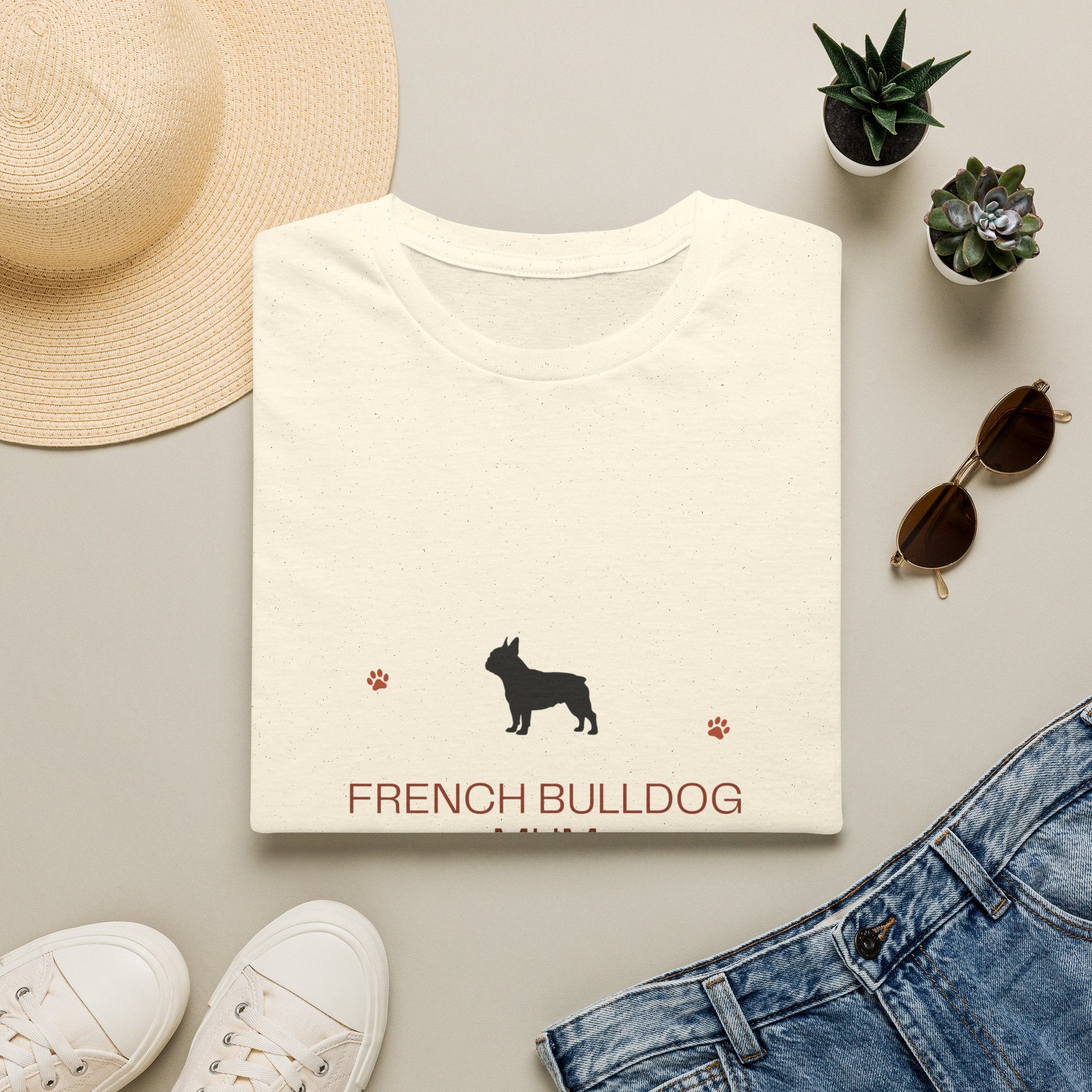 French Bulldog Mum T-Shirt · Frenchie Gift for Women · Dog Mum Tee