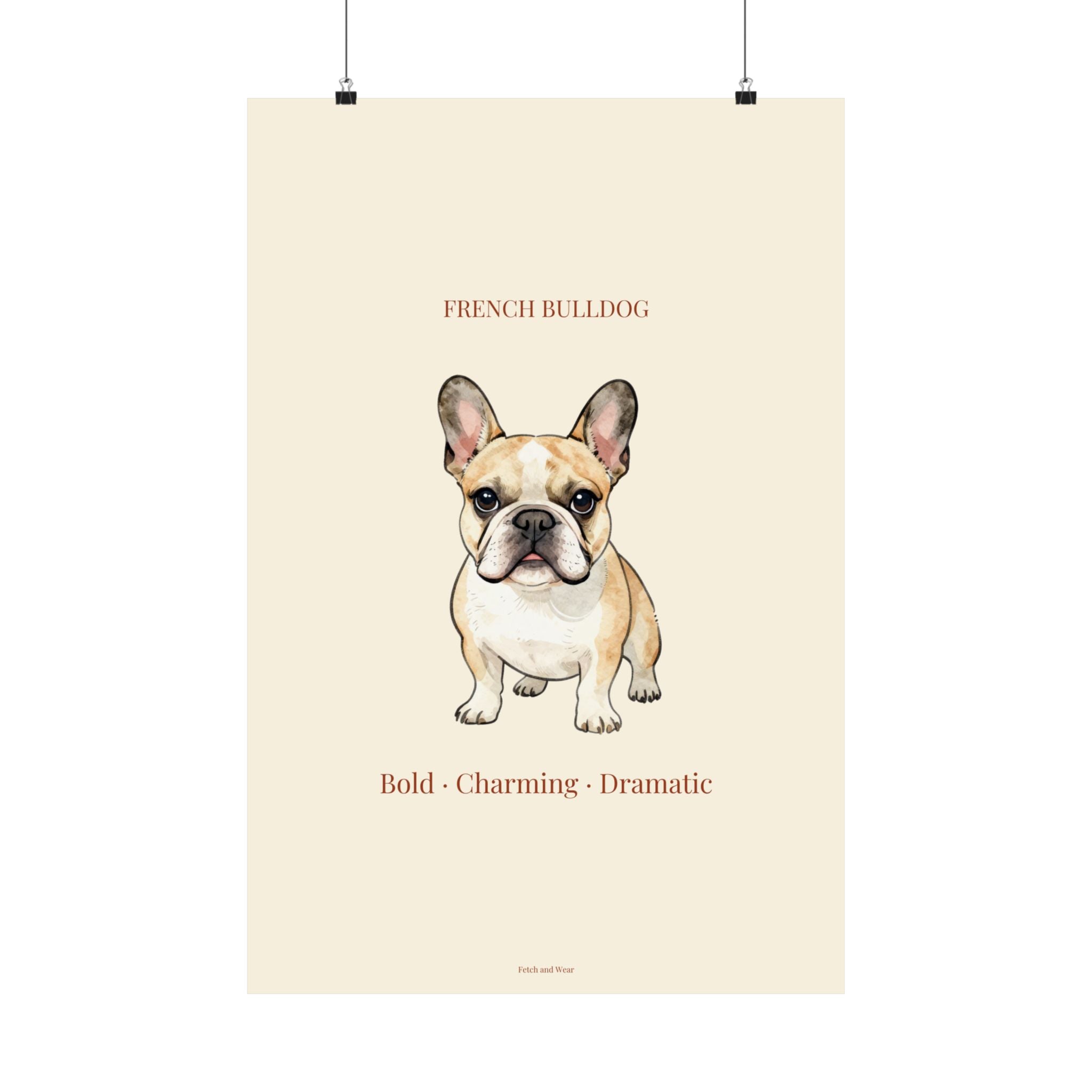French Bulldog Print · Dog Breed Wall Art · Frenchie Gift · Matte Poster