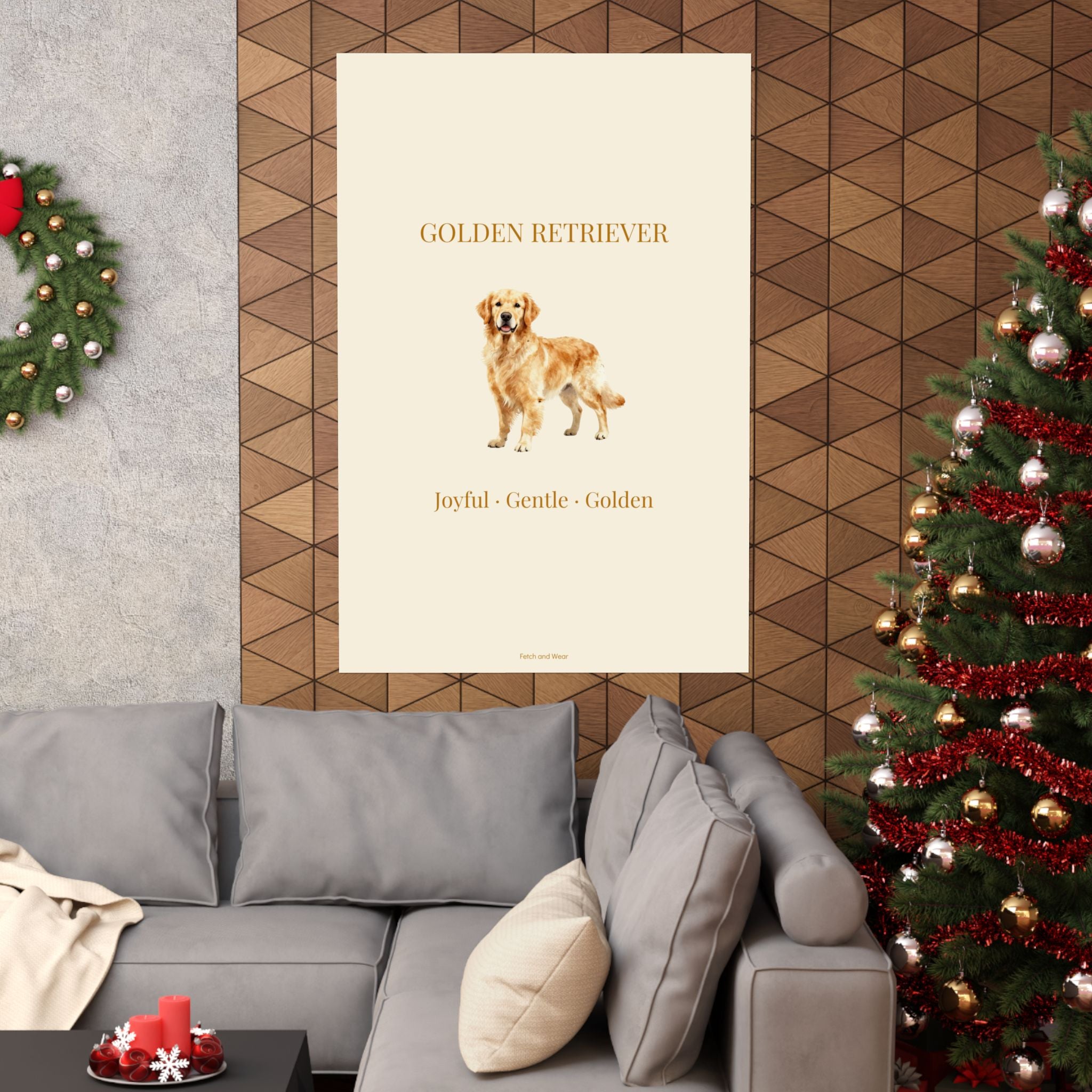 Golden Retriever Print · Dog Breed Wall Art · Golden Retriever Gift · Matte Poster