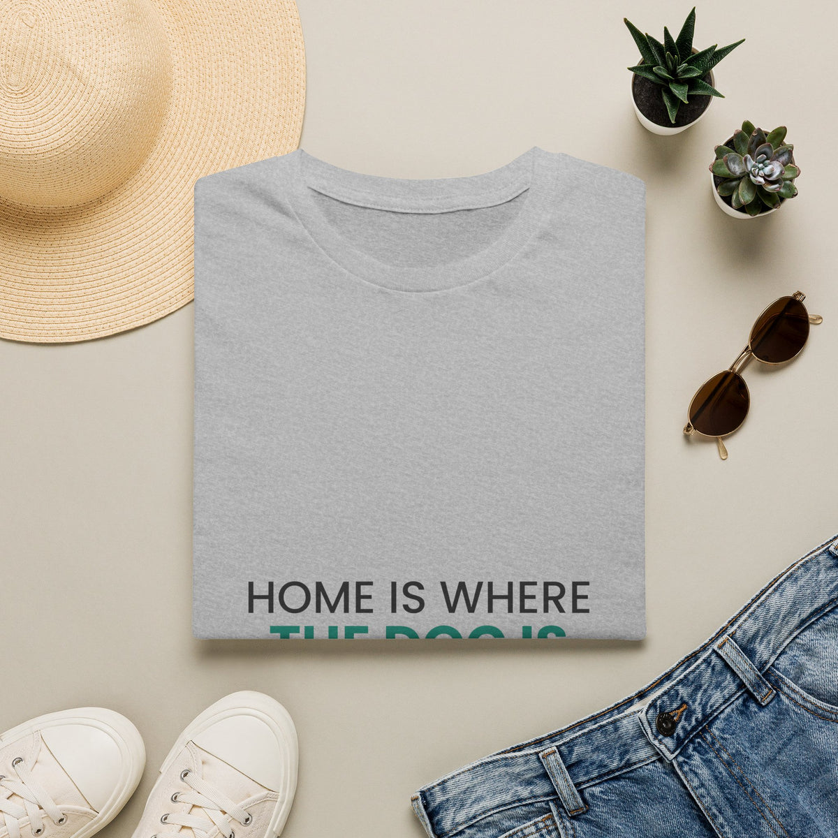 Home Is Where The Dog Is T-Shirt · Dog Lover Gift · Minimal Dog Owner Tee