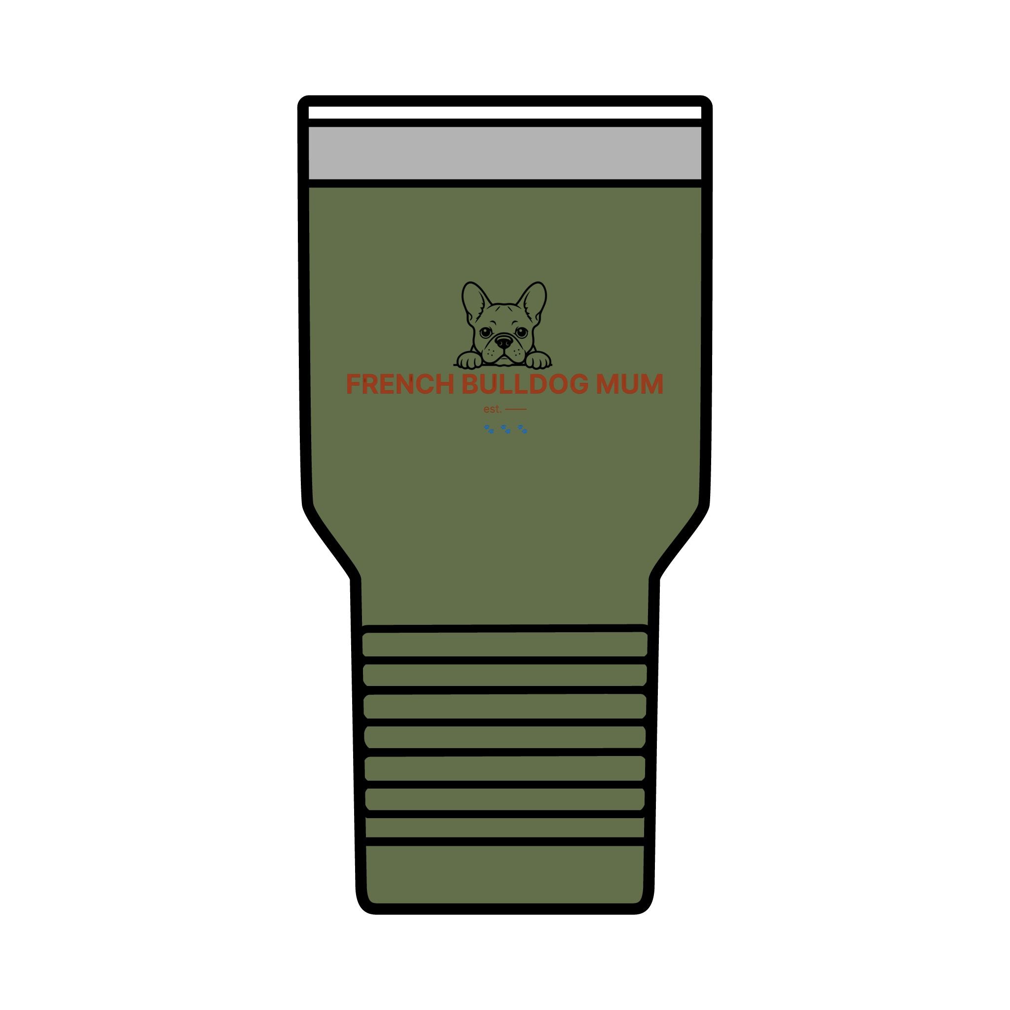 French Bulldog Mum Tumbler · Insulated 30oz Travel Cup · Frenchie Gift